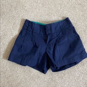 Cotton navy high-rise shorts